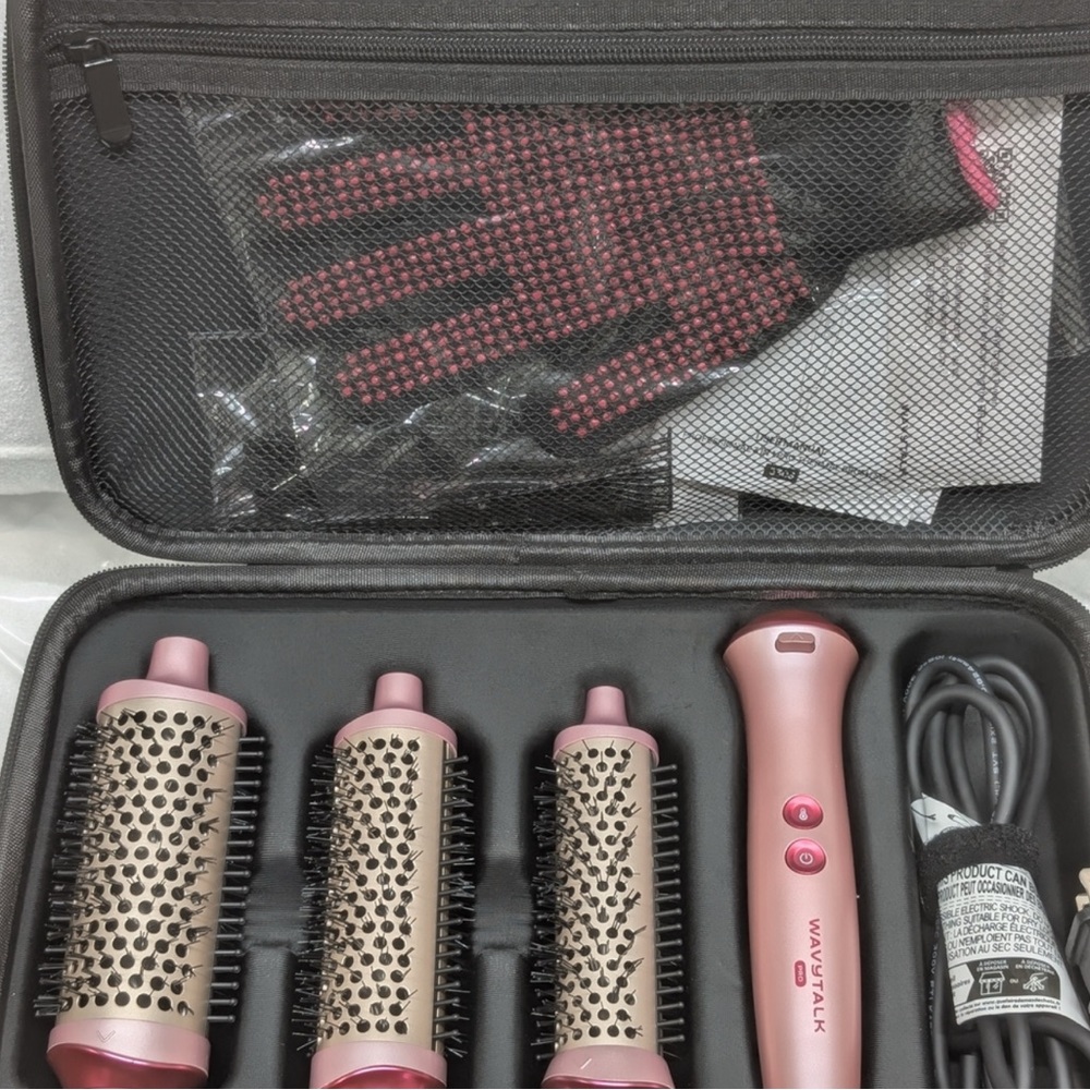 Wavytalk Hair Styling Set with Pink and Black Brushes